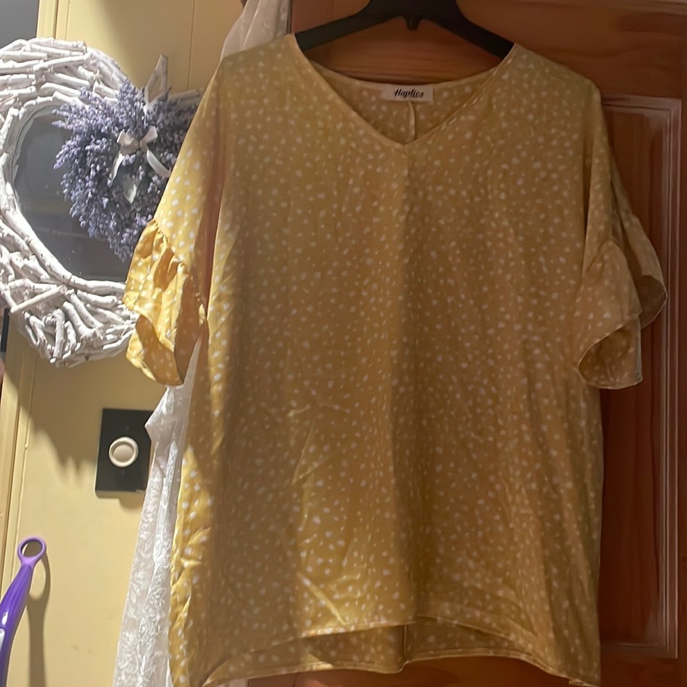 By Haptics A ruffled sleeve top never worn